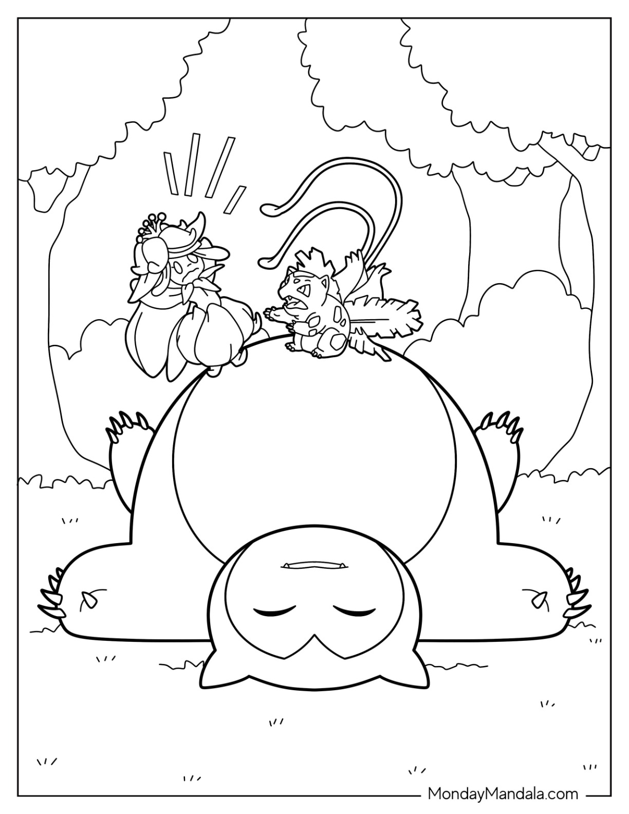 Snorlax coloring pages free pdf printables