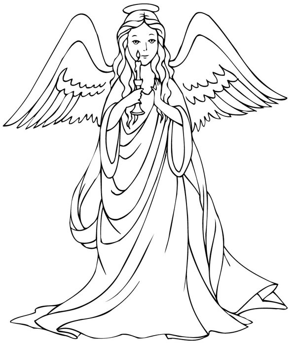 Free printable angel coloring pages for kids