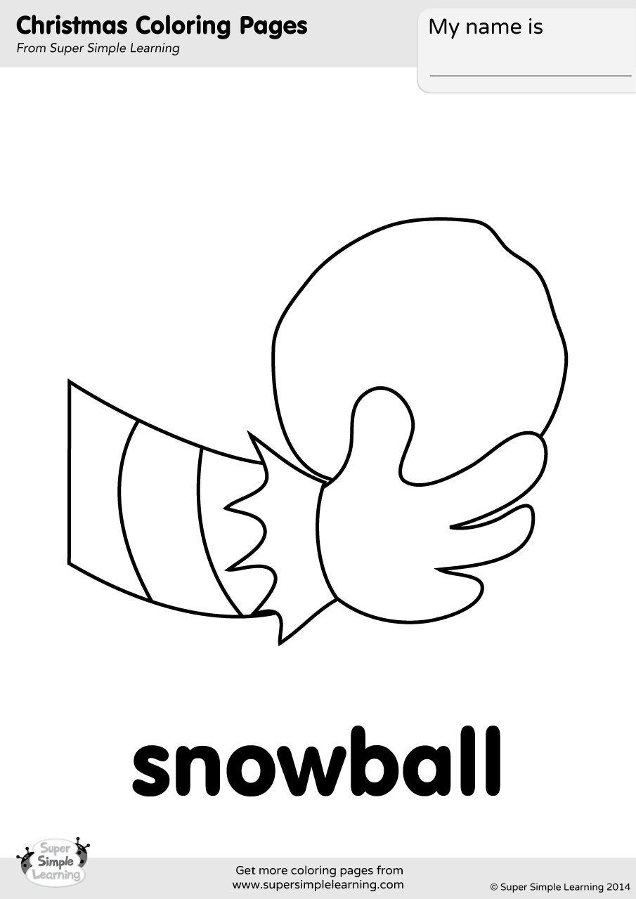 Snowball coloring page