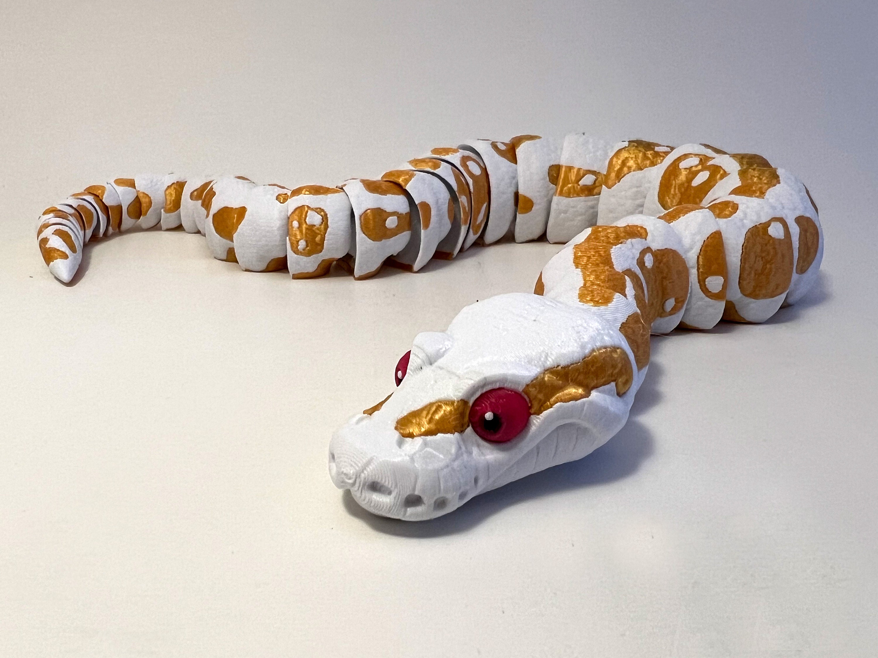 Ball python snake articulated d printed flexi fidget creature