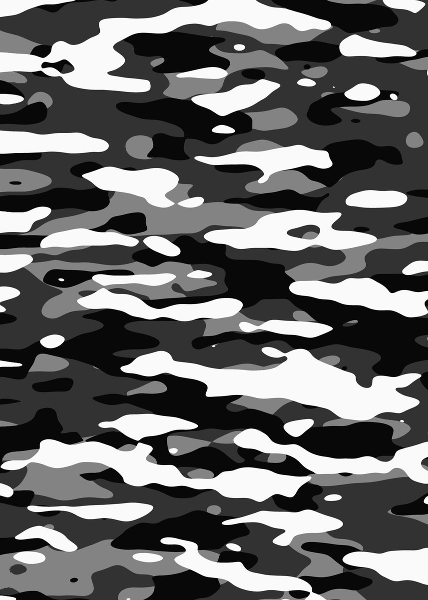 Seamless White Gray Snow Camouflage Pattern Stock Vector (Royalty