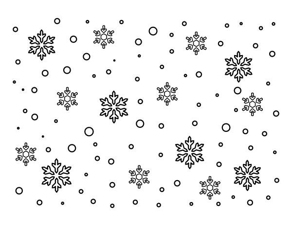 Printable falling snow coloring page