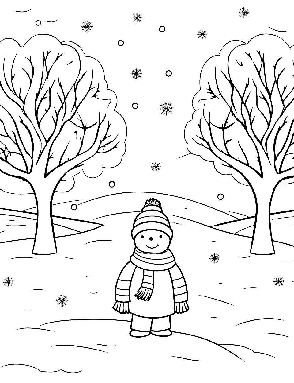 Winter coloring pages free printable sheets