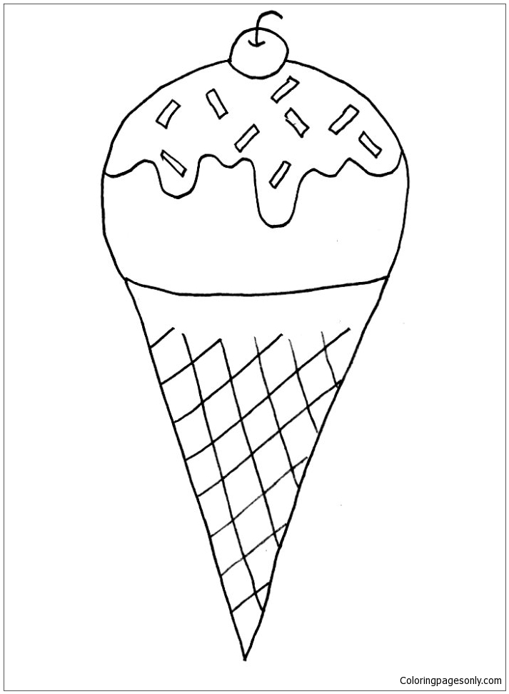 Snow cone coloring page