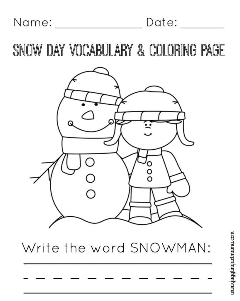 Snow day printable pack