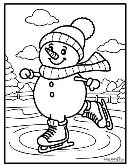 Printable snowman coloring pages