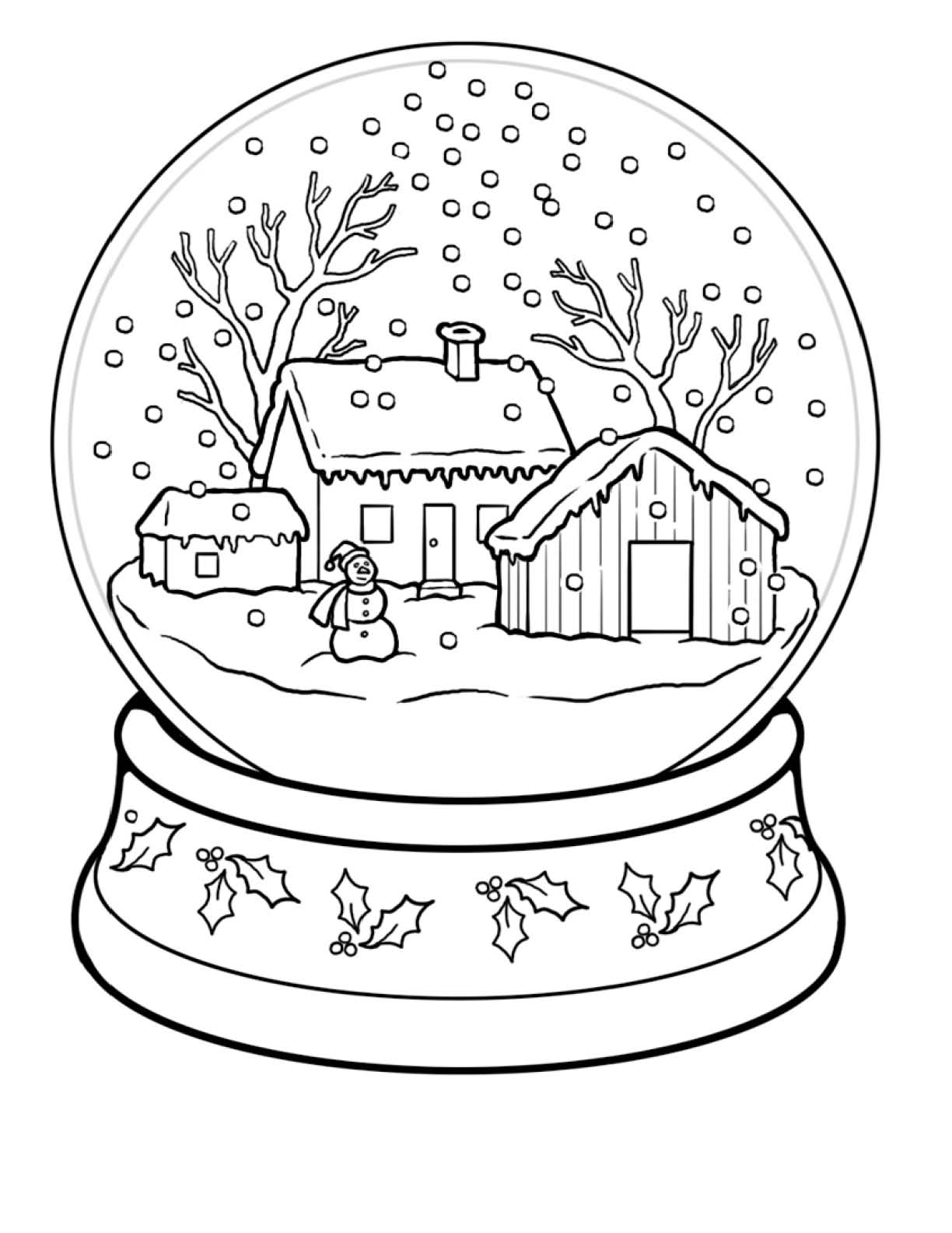 Snowglobe coloring pages