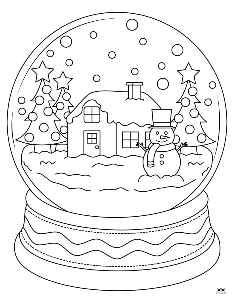 Snow globe coloring pages templates