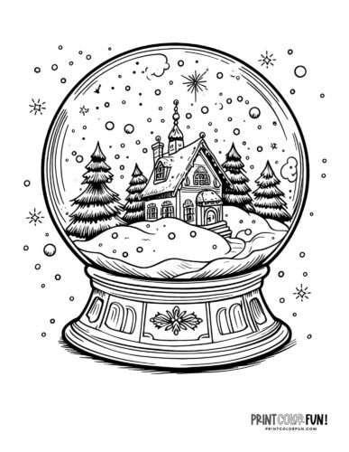 Snow globe clipart coloring pages for a magical holiday season at