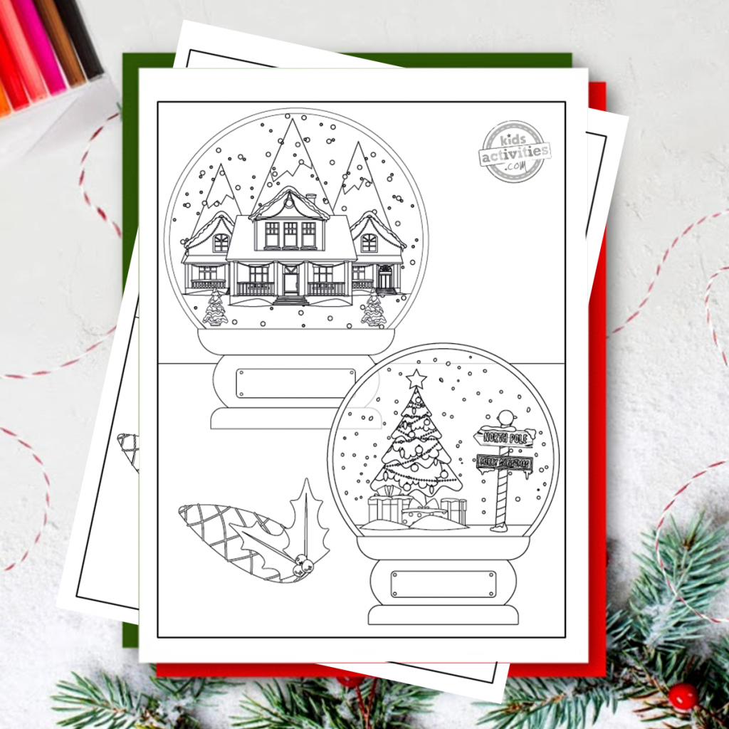 Download the best christmas snow globe coloring pages