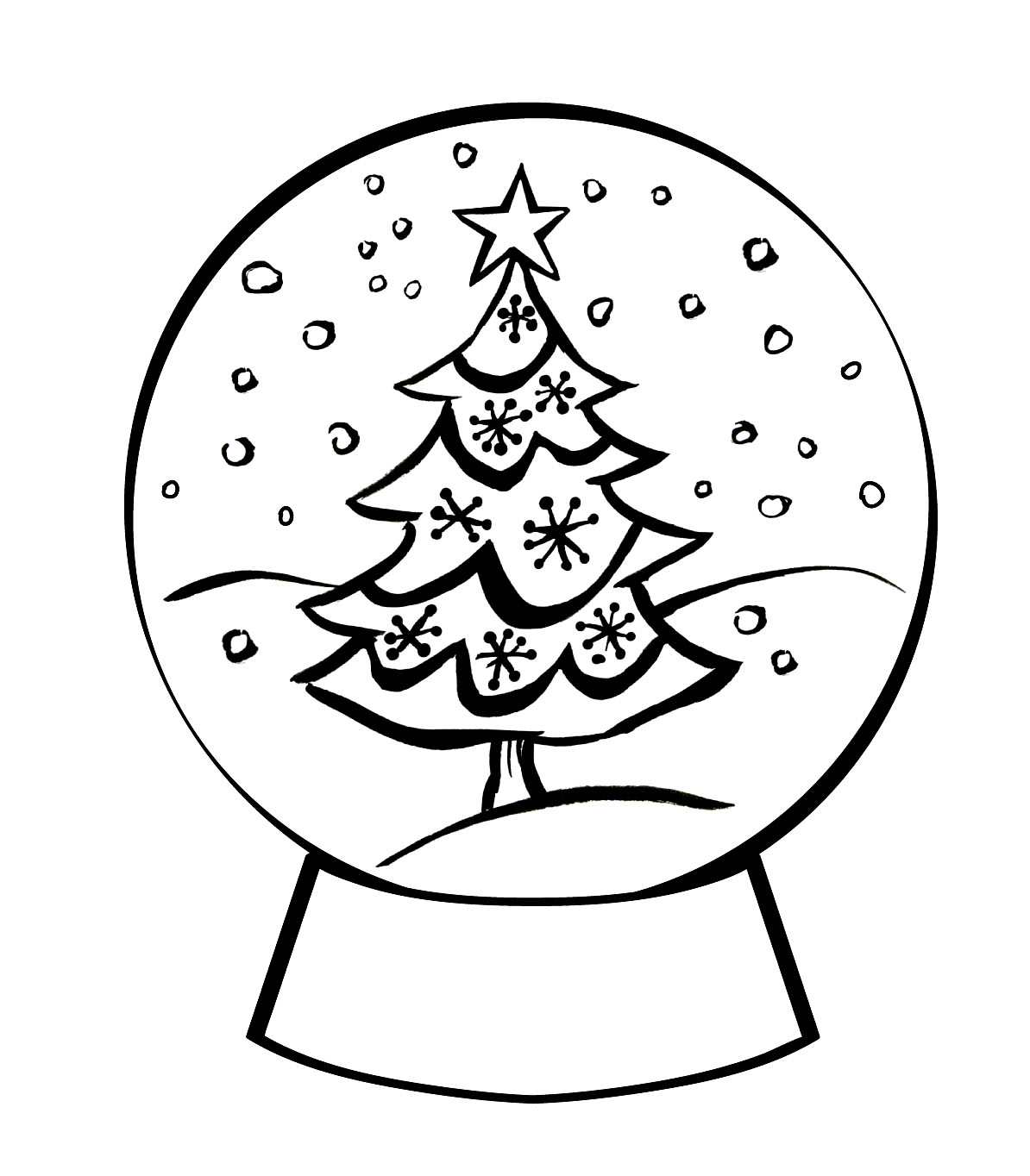 Snowglobe coloring pages