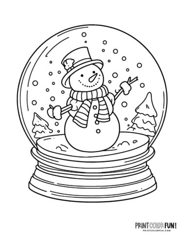 Snow globe clipart coloring pages for a magical holiday season at