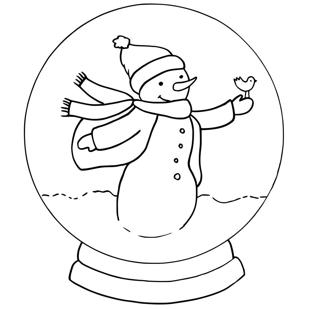 Snowglobe coloring pages