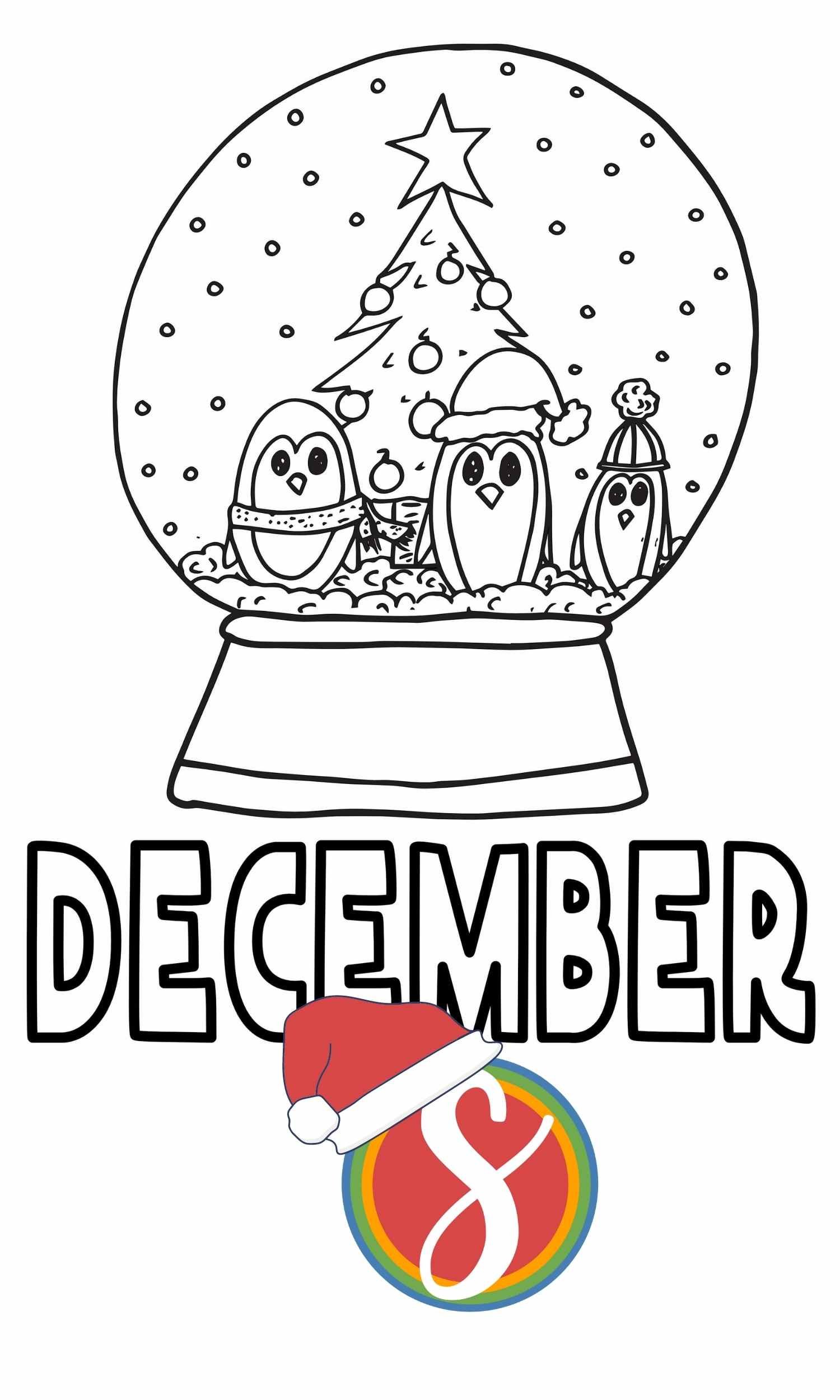 Free snowglobe coloring pages â stevie doodles