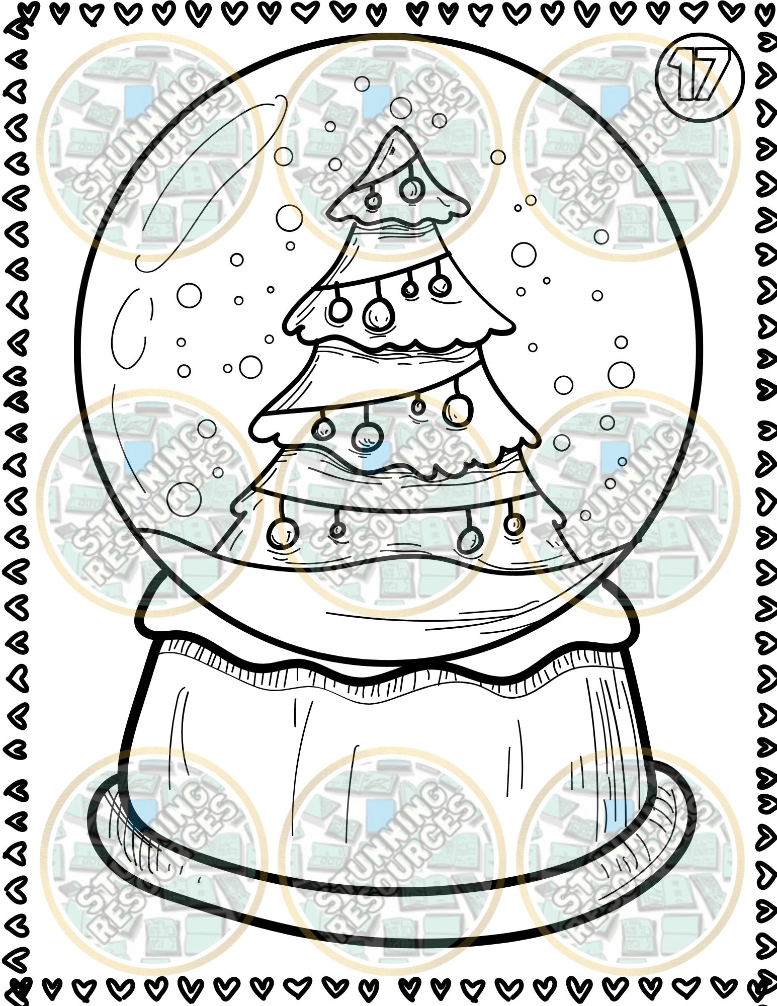 Snow globe coloring pages v made by teachers