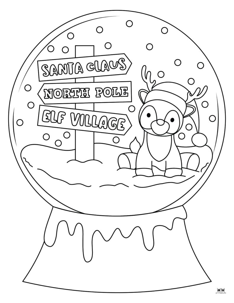 Snow globe coloring pages templates