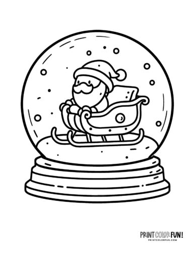 Snow globe clipart coloring pages for a magical holiday season at