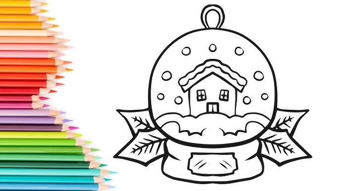 Christmas snow globe coloring cute snow globe coloring page fun activity for creative kidsâïðð