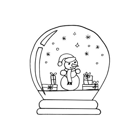 Snow globe coloring pages stock illustrations cliparts and royalty free snow globe coloring pages vectors