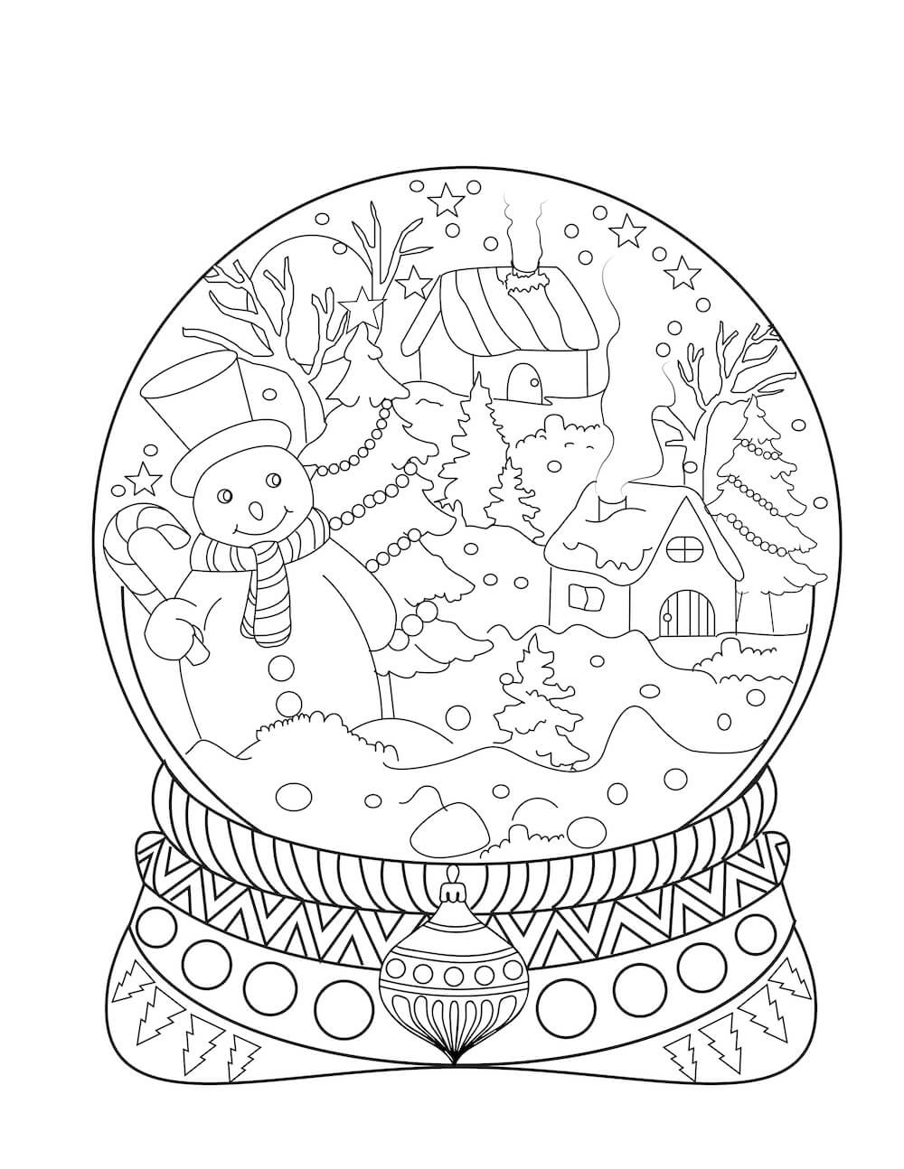 Snow globe coloring page