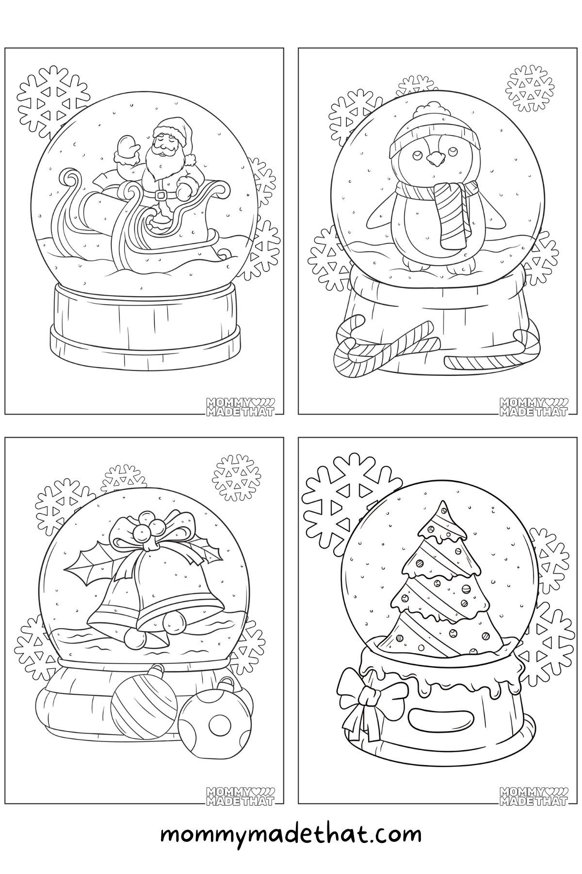 Adorable free snow globe coloring pages