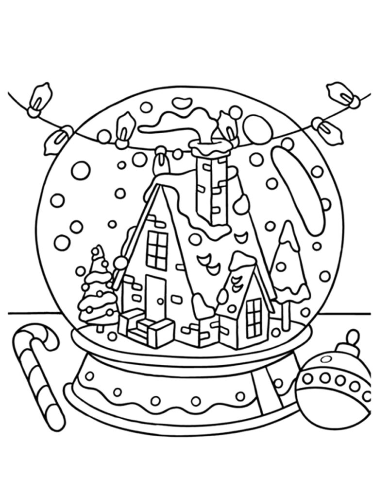 Snowglobe coloring pages