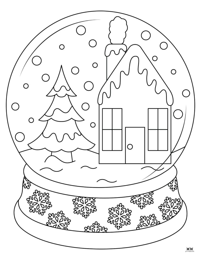 Snow globe coloring pages templates