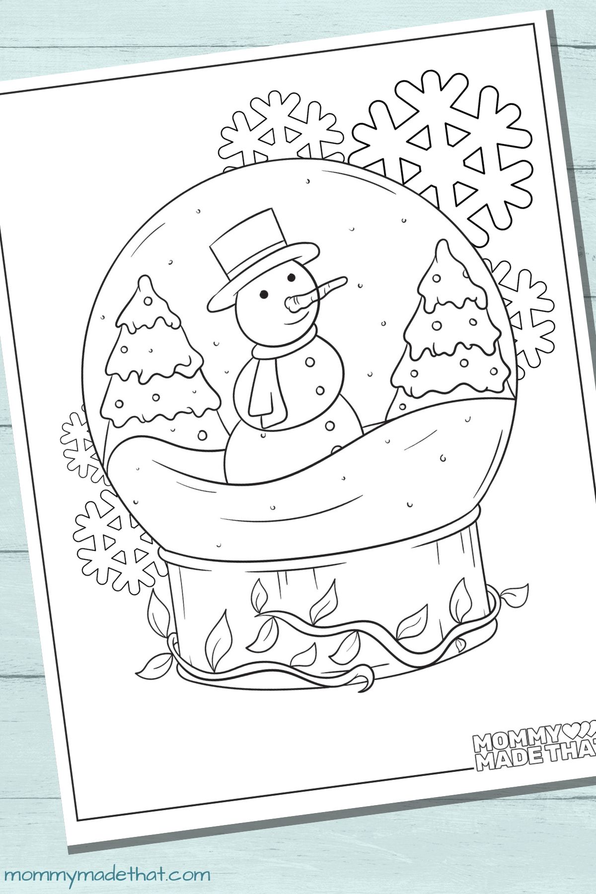 Adorable free snow globe coloring pages