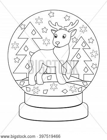 Snow globe deer