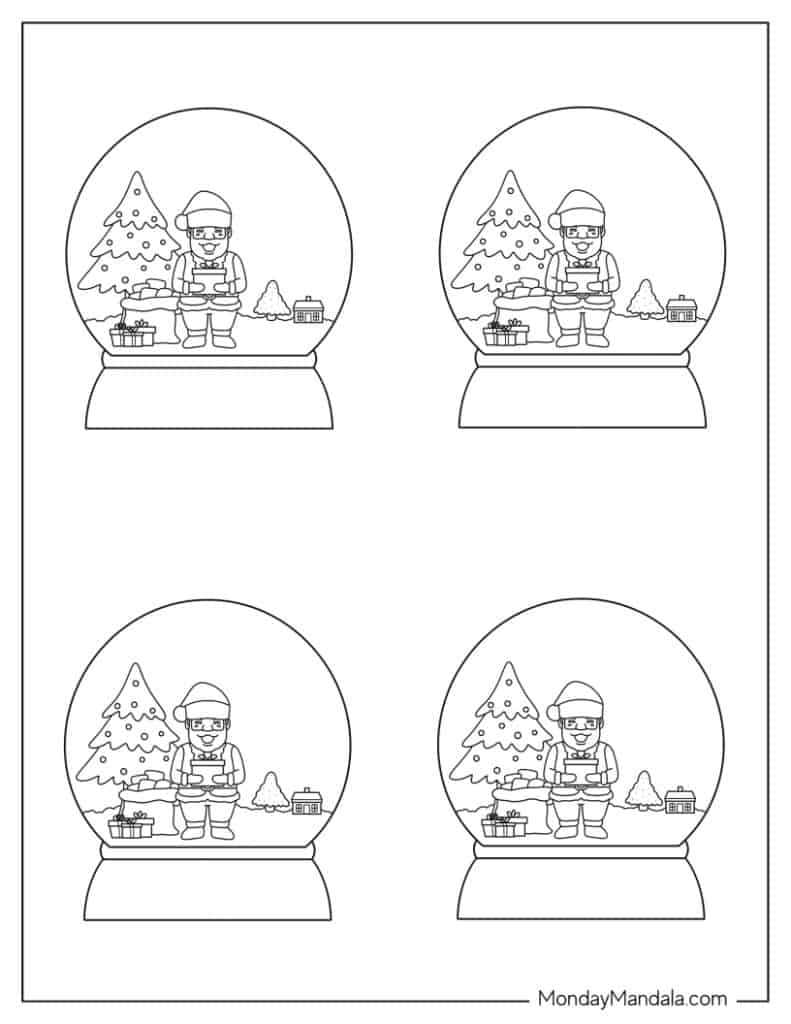 Snow globe templates free pdf printables