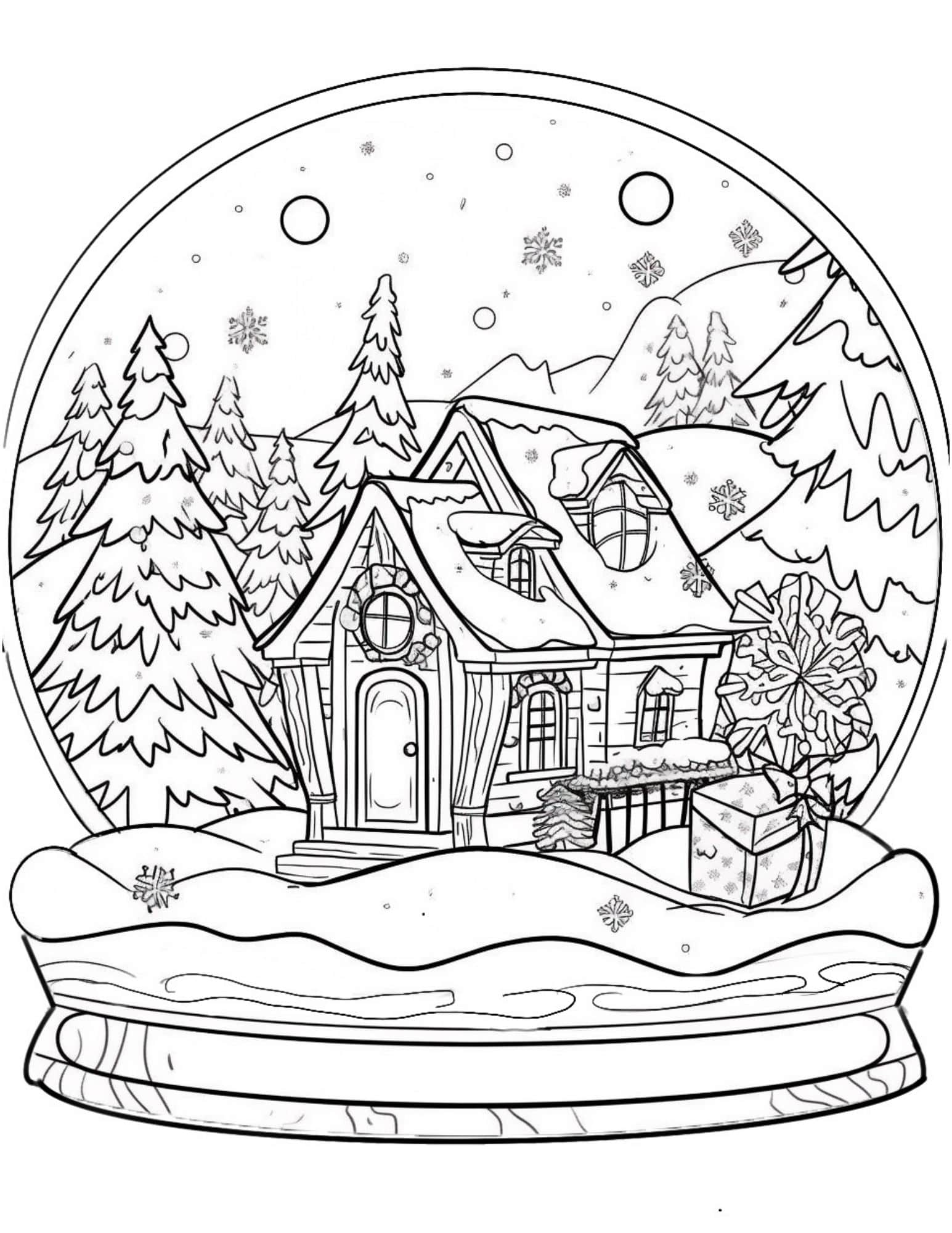 Joyful christmas tree coloring pages