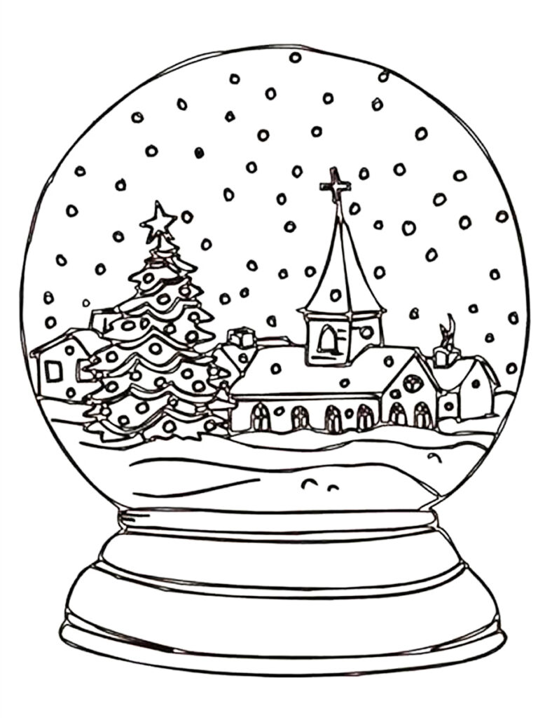 Snowglobe coloring pages