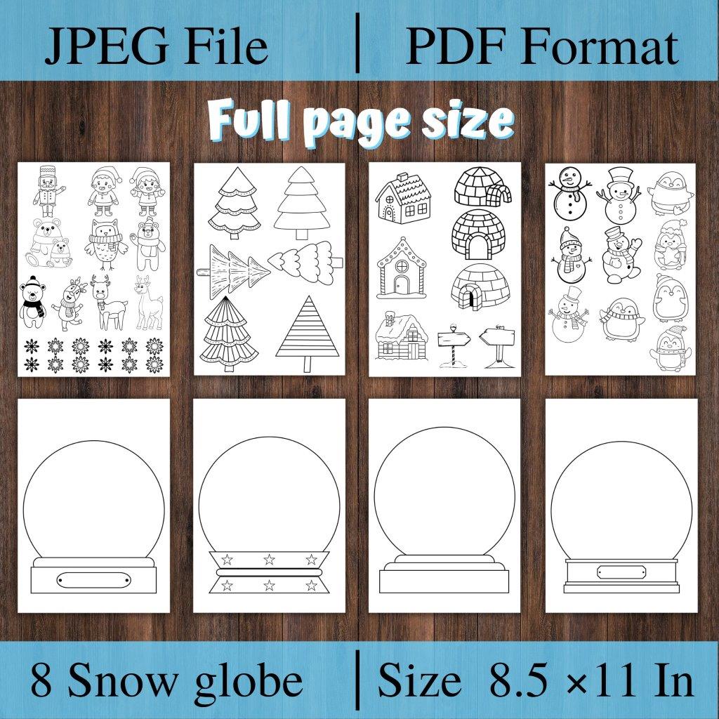 Snow globe template snow globe craft colorcutpaste holidays activities made by teachers