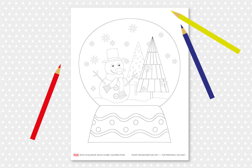 Snowglobe coloring page