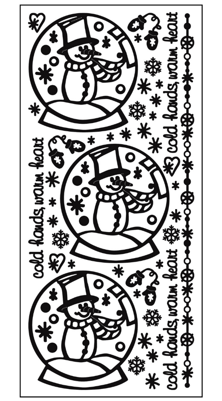 Snow globe snowman outline sticker