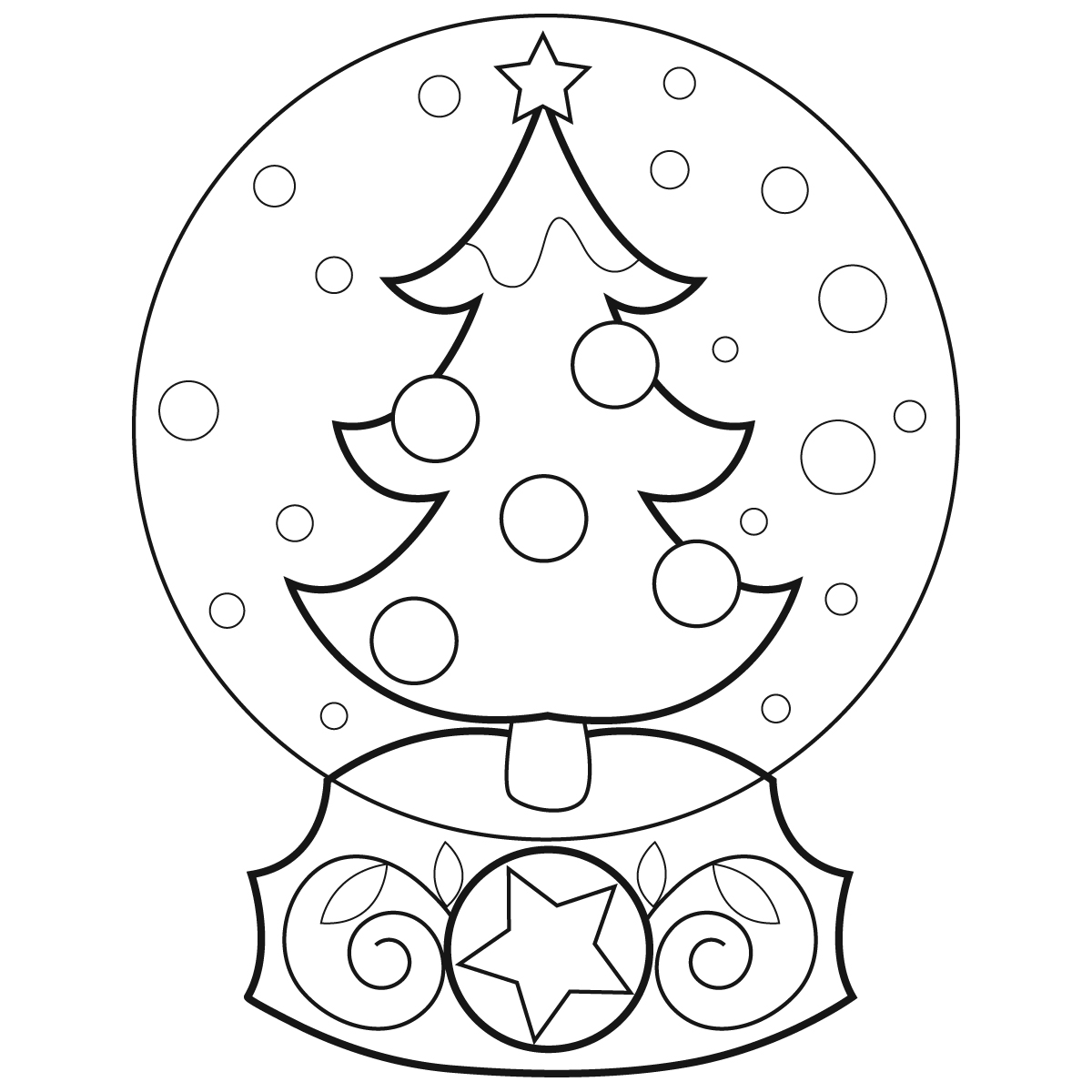 Snowglobe coloring pages