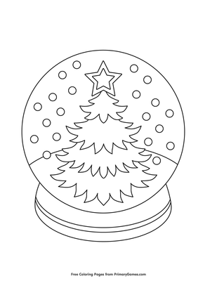 Christmas tree snow globe coloring page â free printable pdf from