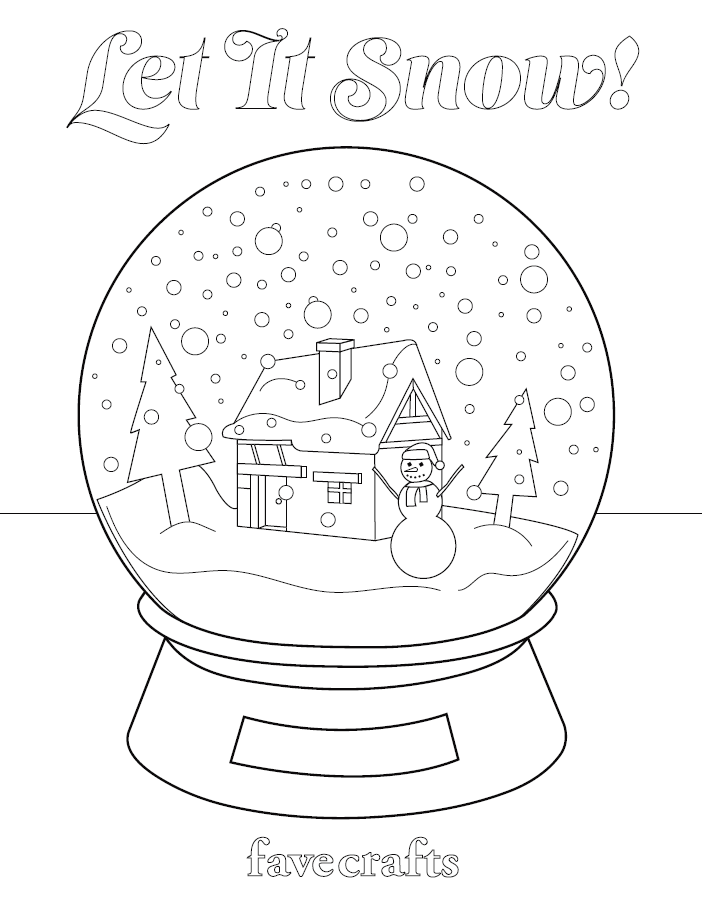Let it snow snow globe coloring page