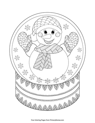Snowman snow globe coloring page â free printable pdf from