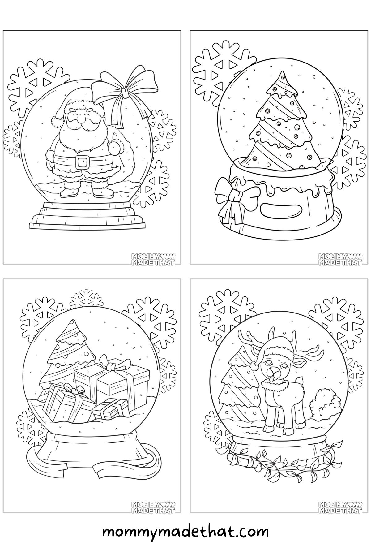 Adorable free snow globe coloring pages