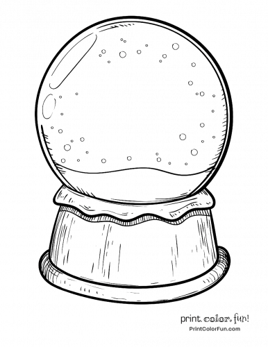Snow globe clipart coloring pages for a magical holiday season at
