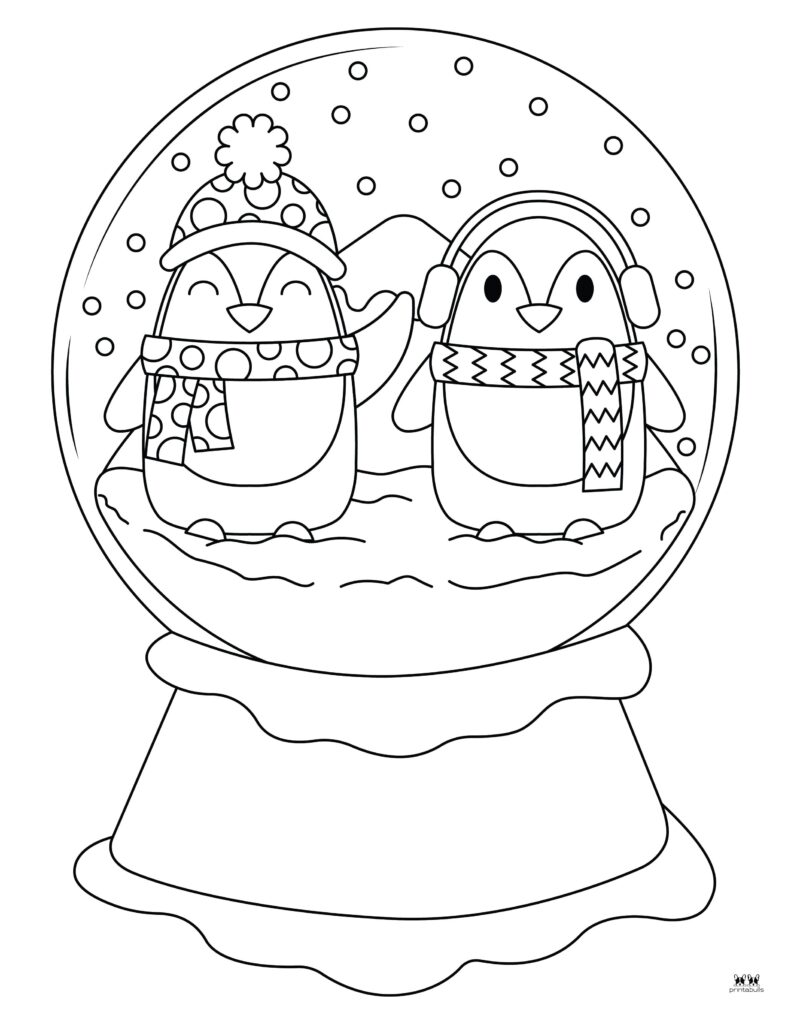 Snow globe coloring pages templates