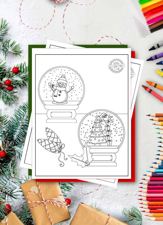 Download the best christmas snow globe coloring pages
