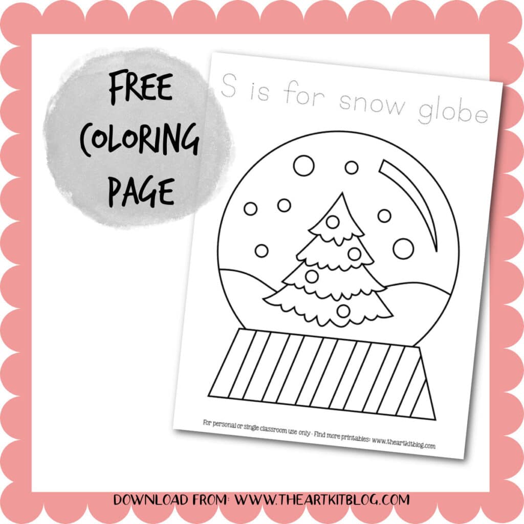Snow globe coloring pages free homeschool deals