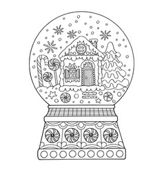 Coloring pages snow globes vector images