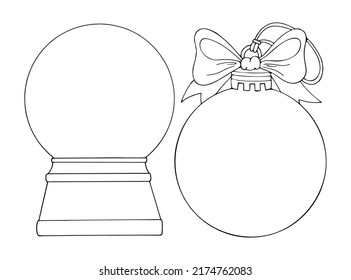 Best empty snow globe coloring page royalty