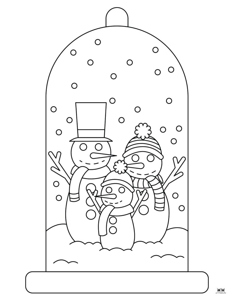 Snow globe coloring pages templates