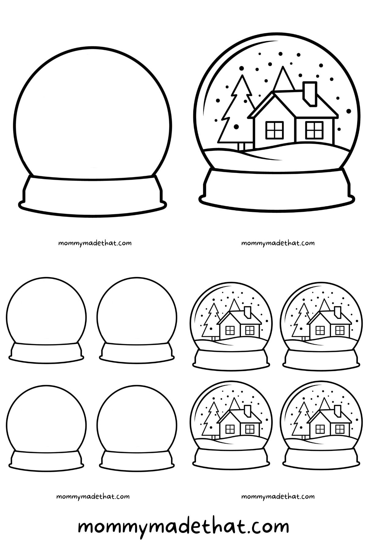 Adorable snow globe templates free printables