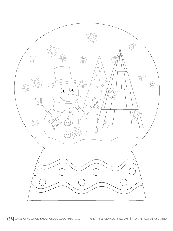 Snowglobe coloring page