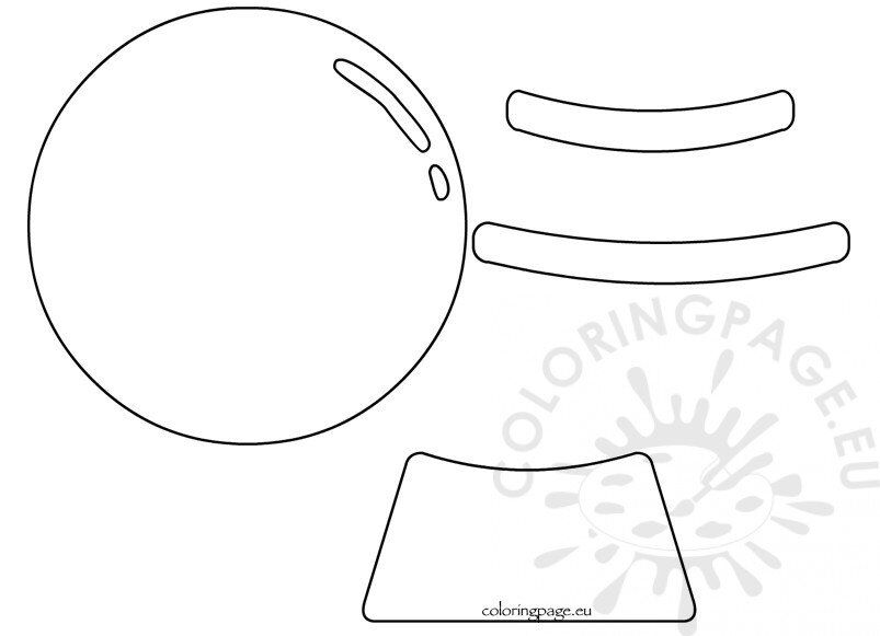 Printable snow globe shape template coloring page